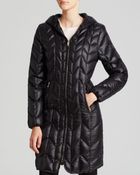 Via Spiga Coat - Chevron Hooded Down - Lyst