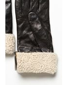 Carolina Amato Shearling Cuff Leather Glove - Lyst