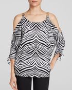 MICHAEL Michael Kors Zebra Cold Shoulder Top - Lyst