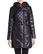 Elie Tahari Amsterdam Leather-Trimmed Puffer Coat - Lyst