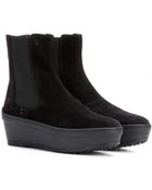 Tod's Suede Platform Ankle Boots - Lyst