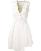 Victoria Beckham Draped Asymmetric Dress In Ivory Crepe - Lyst