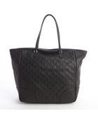 Gucci Black Leather Ssima Tote Bag - Lyst