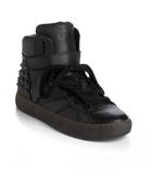 Ash Skunk Leather Wedge Sneakers - Lyst