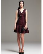 Banana Republic Red Tweed Fit-And-Flare Dress - Lyst