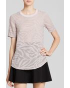 Rebecca Taylor Top - Liger Clip Short Sleeve Illusion Zebra Silk - Lyst