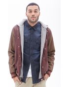 21men Faux Leather Varsity Jacket - Lyst