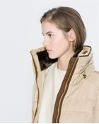 Zara Combination Fur Puffer Jacket - Lyst