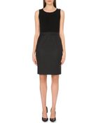 Hugo Boss Contrast Skirt Crepe and Stretch-wool Dress - Lyst