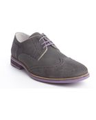 Kenneth Cole Grey And Lilac Suede 'Social Ladder' Wingtip Oxfords - Lyst