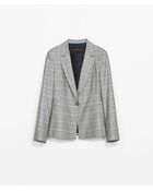 Zara Checked Blazer - Lyst