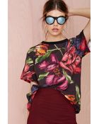 Nasty Gal Cameo Static Floral Tee - Lyst