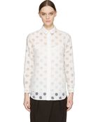 Burberry London White Sheer Polka Dot Blouse - Lyst