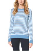 Michael Kors Striped Cotton-Blend Sweater - Lyst