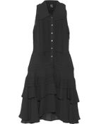 McQ by Alexander McQueen Pleated Lacetrimmed Crepe Dress - Lyst