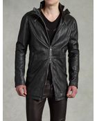 John Varvatos Zip Detail Leather Coat - Lyst