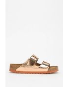 Birkenstock Arizona Metallic Leather Slide Sandal - Lyst