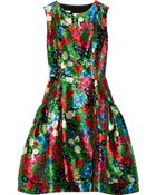 Oscar de la Renta Printed Silk-mikado Dress - Lyst