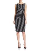 Ivanka Trump Ruched Stripe Dress - Lyst