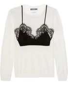 Moschino Silkappliquéd Wool Sweater - Lyst