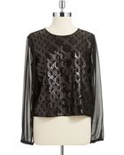 Vince Camuto Sequin Blouse - Lyst