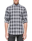 Theory Plaid Button-Down Shirt - Lyst