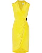 Prabal Gurung Wrap-Effect Woven Silk Dress - Lyst