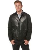 Perry Ellis Modern Fit Faux Leather Mixed Media Jacket - Lyst