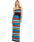 Laundry By Shelli Segal Zig Zag Knit Strapless Maxi Dress - Lyst