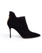 Sergio Rossi Blink Keyhole Suede Booties - Lyst