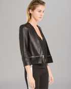 Sandro Jacket - Leather Zip Hem - Lyst