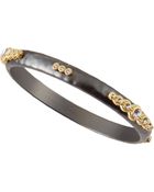 Panacea Hematite Golden-Accent Crystal Bangle - Lyst