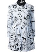 Carven Striped Tattoo Print Dress - Lyst