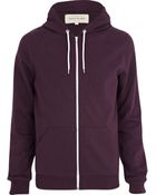 River Island Purple Zip Through Hoodie - Lyst