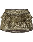 Isabel Marant Bilbao Ruffled Metallic Brocade Mini Skirt - Lyst