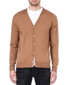 John Smedley Bryn Merino Wool Cardigan Creme - Lyst