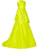 Lela Rose Draped Silksatin Gown - Lyst