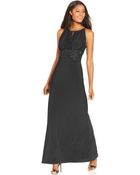 Js Boutique Embellished Keyhole Halter Gown - Lyst