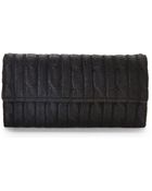 La Regale Black Cable Knit Flap Clutch - Lyst