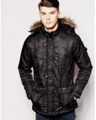Brave Soul Parka Jacket Faux Fur Hood - Lyst