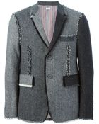 Thom Browne Herringbone Pattern Exposed Seams Blazer - Lyst