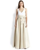 Aidan Mattox Satinskirt Ball Gown - Lyst