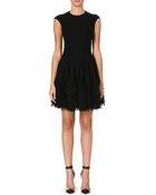 Alexander McQueen Ruffled-hem Stretch-crepe Dress - Lyst