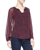 Joie Vivette Floralprint Silk Tassel Blouse - Lyst