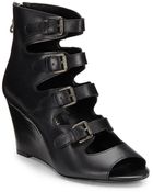 Luxury Rebel Keller Buckle-Strap Wedges - Lyst