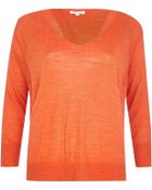 River Island Orange Linen Split Back Top - Lyst