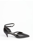 Saint Laurent Black Leather Spike Detail Pumps - Lyst