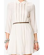 Forever 21 Fit Flare Pleated Dress W Belt - Lyst