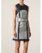 Victoria Beckham Denim Panelled Denim Dress - Lyst