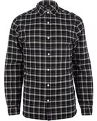 River Island Black Check Long Sleeve Shirt - Lyst